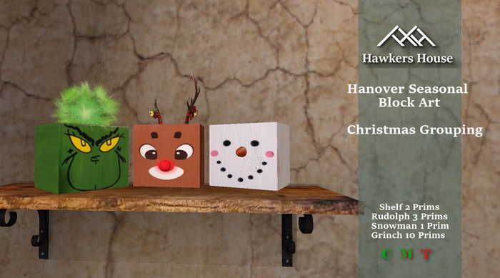 *HH* Hanover Seasonal Block Art Christmas Grouping