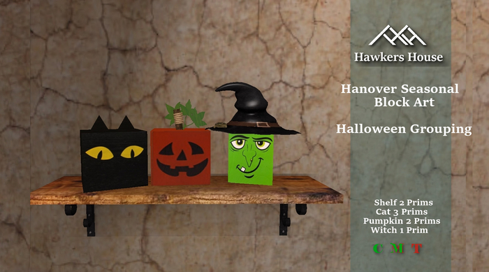 *HH* Hanover Seasonal Block Art Halloween Grouping