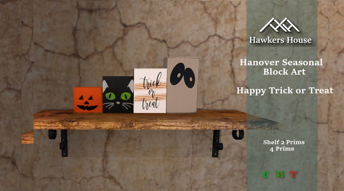 *HH* Hanover Seasonal Block Art Happy Trick or Treat