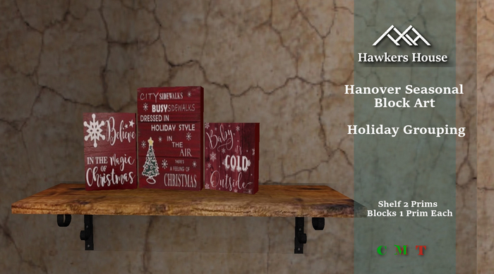 *HH* Hanover Seasonal Block Art Holiday Grouping