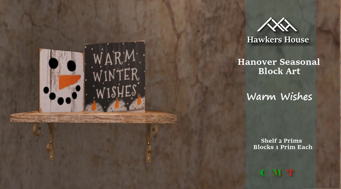 *HH* Hanover Seasonal Block Art Winter Wishes
