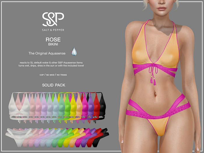 Second Life Marketplace - S&P Rose bikini - Aquasense - Reborn