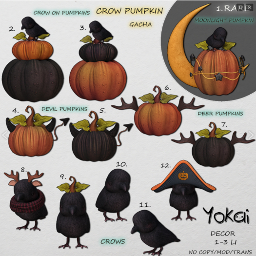 YOKAI - Crow pumpkin complete