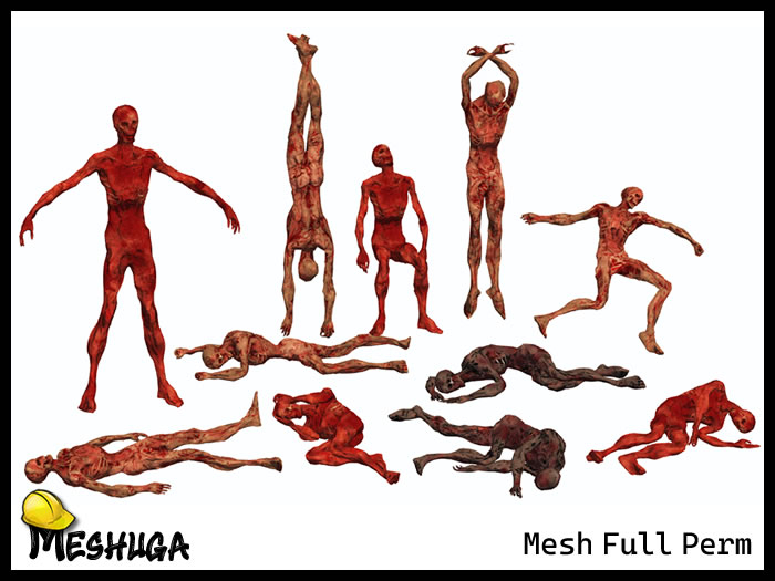 Meshuga Halloween Dead Bodies Pack  FULL PERM MESH 