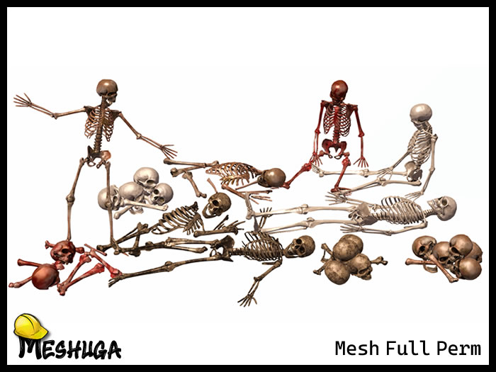 Meshuga - Halloween Skeleton Bones Pack  FULL PERM MESH  