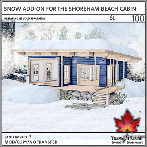 Trompe Loeil - Snow Add-On for the Shoreham Beach Cabin [mesh]