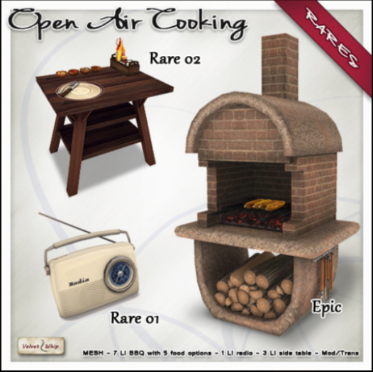 Side Table- Dark- RARE-Open Air Cooking - Velvet Whip