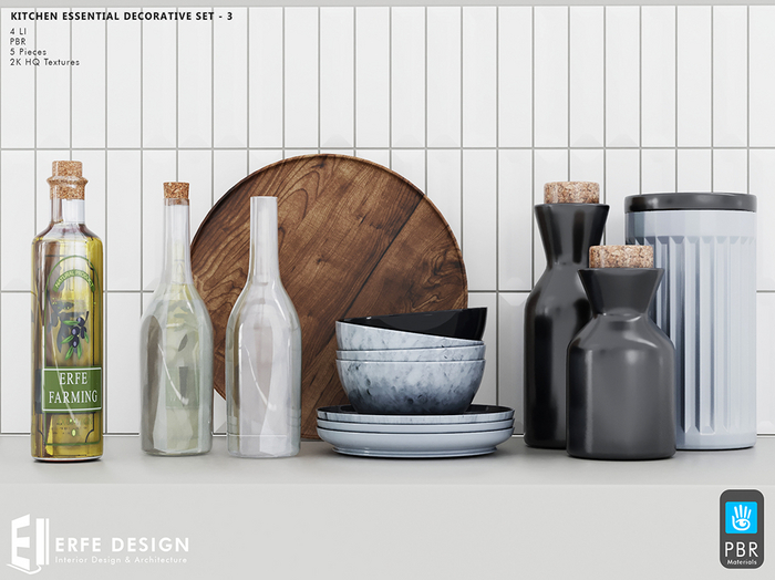 Kitchen Essential decorative set-3 4 LI  [Erfe Design] PACK