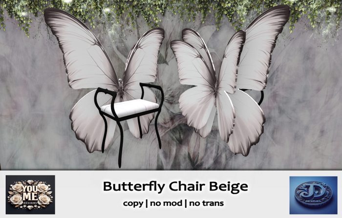 {J&D Designs} Butterfly Chair Beige attach