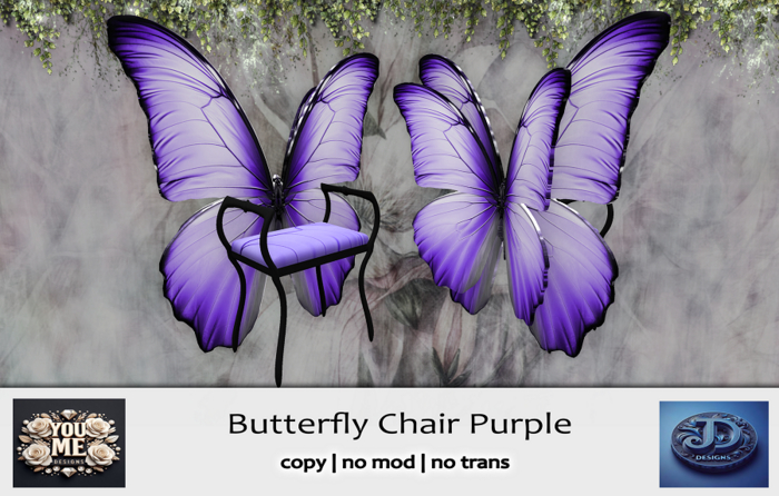 {J&D Designs} Butterfly Chair Purple attach