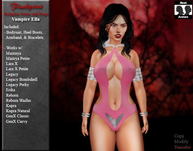 Vampire Ella Costume - Pink