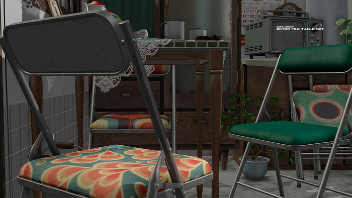 [Dope+Mercy]Retro Folding Chair_Silver (ADD)