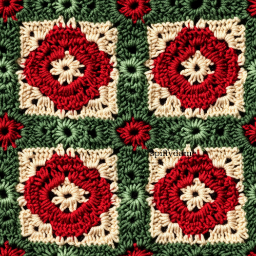 Festive Quilt Crochet Blanket Fabric Texture