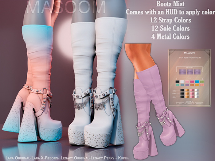 [[ Masoom ]] Lady Boss Boots - Mist