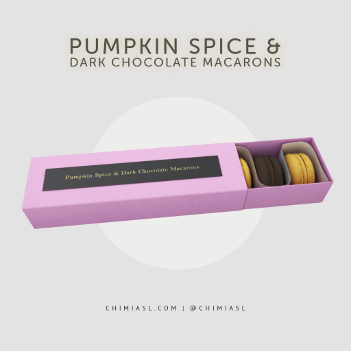 Pumpkin Spice & Dark Chocolate Macarons