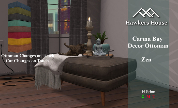 *HH* Carma Bay Decor Ottoman Zen