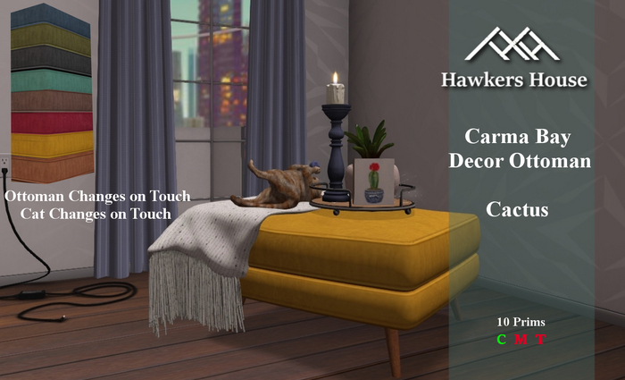 *HH* Carma Bay Decor Ottoman Cactus