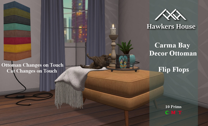 *HH* Carma Bay Decor Ottoman Flipflops