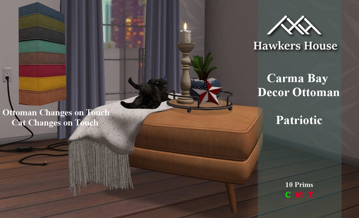 *HH* Carma Bay Decor Ottoman Patriotic