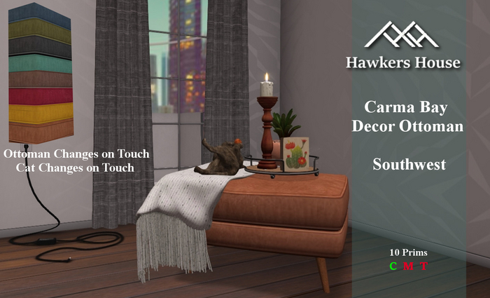 *HH* Carma Bay Decor Ottoman Southwest