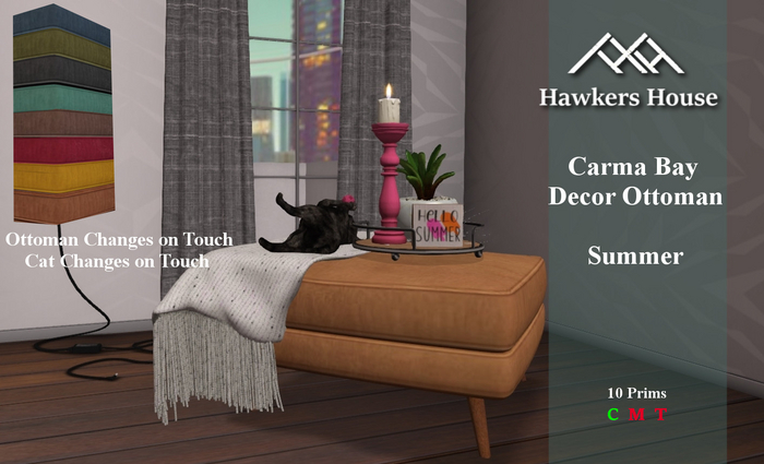 *HH* Carma Bay Decor Ottoman Summer