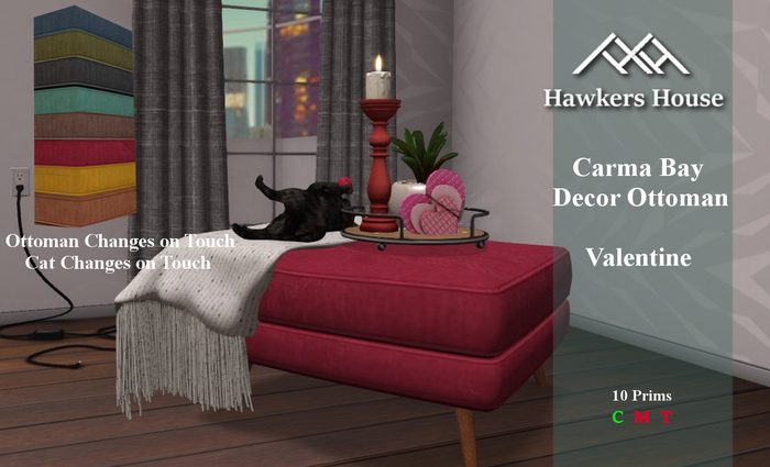 *HH* Carma Bay Decor Ottoman Valentine