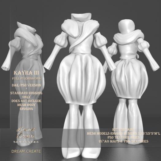 !Lyrical B!zarre Templates! - Kayra III MESH DAE Version