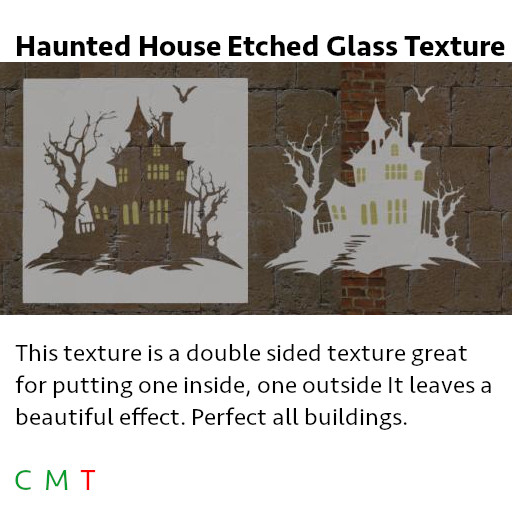 **Eagle's Textures** Haunted House Etched Glass