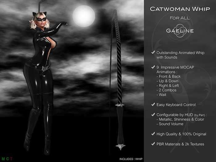 Gaeline Clothes - Catwoman Animated Whip