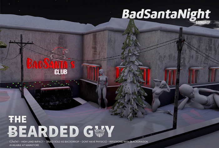 Bad Santa Backdrop - Night Version - The Bearded Guy