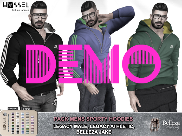 (HASSEL) DEMO MEN’S SPORTY SWEATSHIRTS HOODIES LEGACY MALE LEGACY ATHLETIC BELLEZA JAKE 453