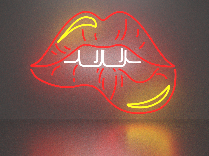 Lips 3 neon sign Full Permission