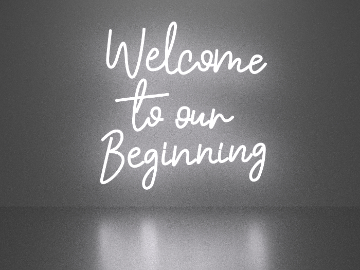 Welcome to our Beginning neon sign Full Permission