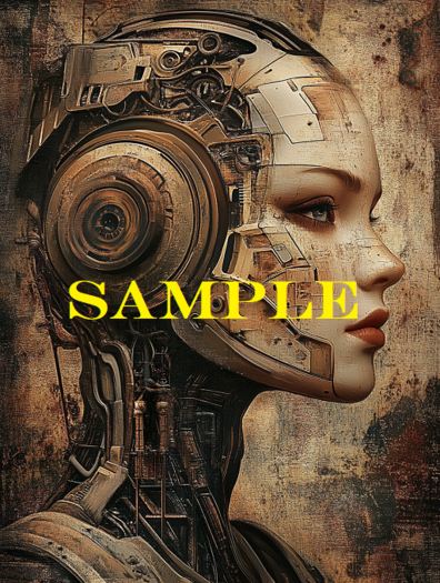 Robot Mechanical Wall Art on Thick Panel