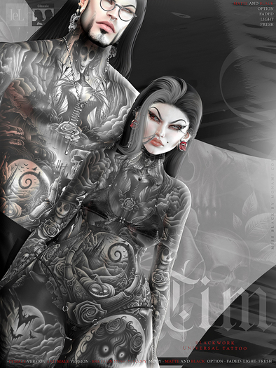 #Miss Black - Tim blackwork  Universal  [MALE]
