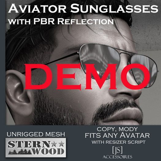 {JS} Aviator Sunglasses - PBR -  DEMO