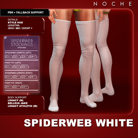 Noche. Spiderweb Stockings White