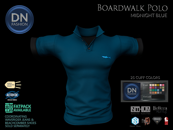Second Life Marketplace - [DN] Boardwalk Polo - Midnight Blue
