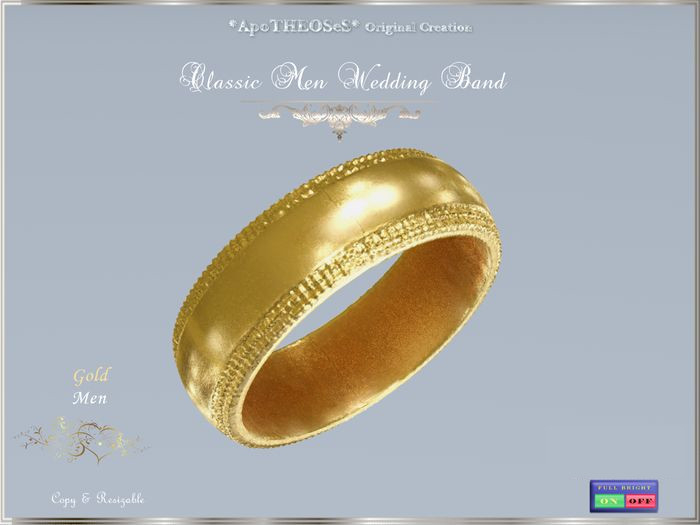  Gold Classic Men Wedding Band Copy