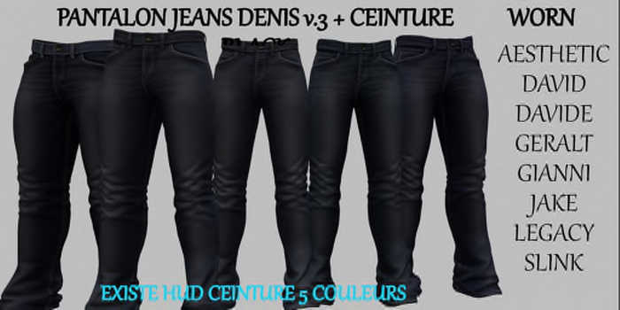 Second Life Marketplace - *** DC *** 5 PANTS JEANS ALPHONCE-V3- WORN ...