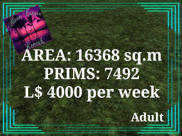 Second Life Marketplace ALISON ESTATE RENTALS LAND FOR RENT 16368SQ.M 7492PRIMS L4000/WEEK!!