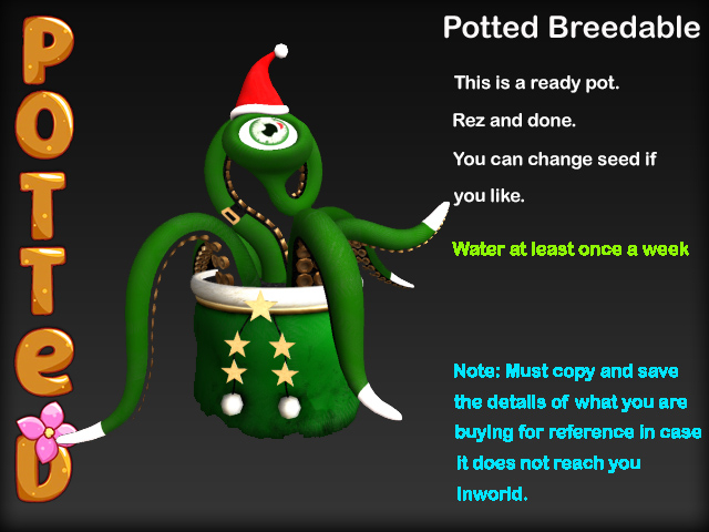 Potted ~ LE Santa's Sack of Joy Karnivore Pot - Green