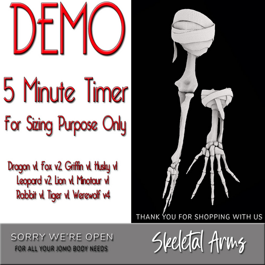 DEMO SWO SKELETAL ARMS FOR JOMO M AVATAR