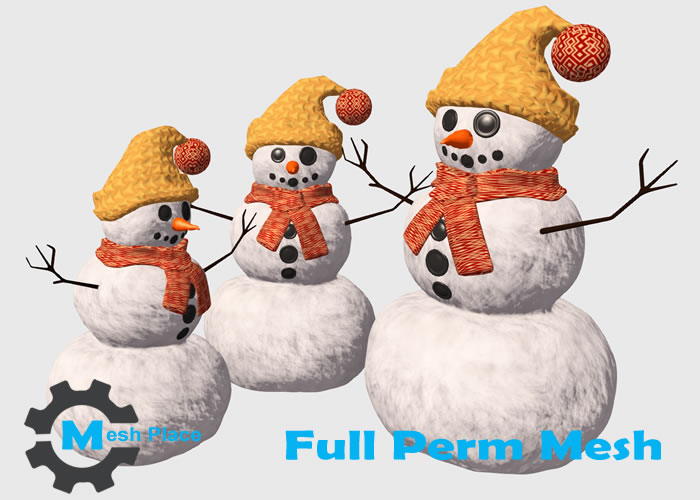 GIFT Winter Snowman Full Perm Mesh 