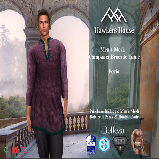 *HH* Men's Mesh Campania Brocade Tunic Forio