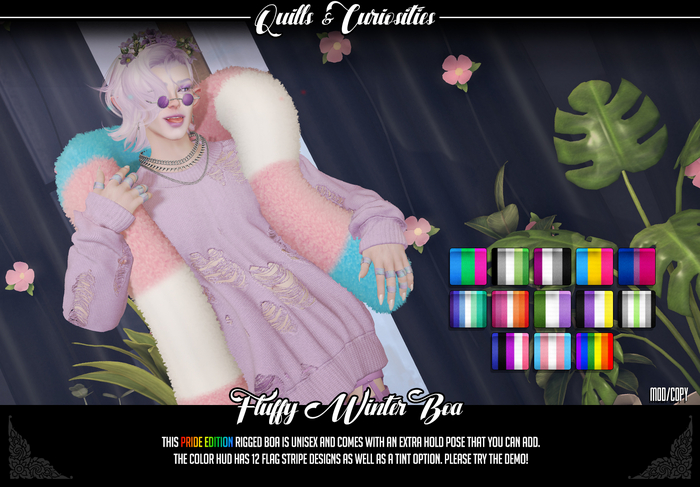 Quills & Curiosities - Fluffy Winter Boa - Pride