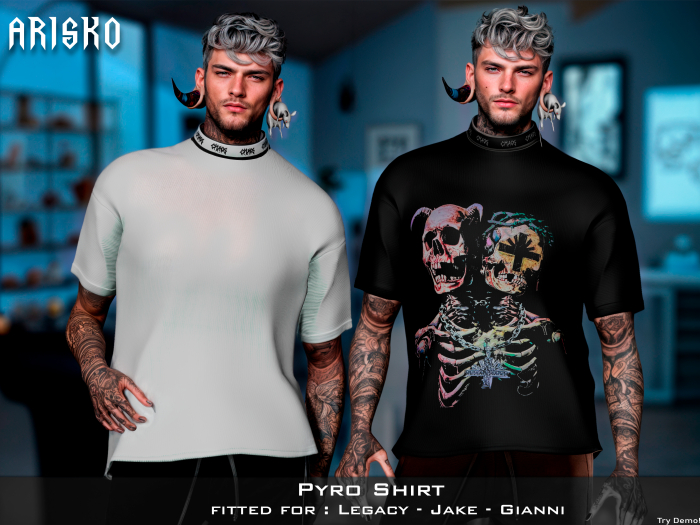 Life Is Pyro Second Life Marketplace - Arisko - Pyro Shirt - FATPACK