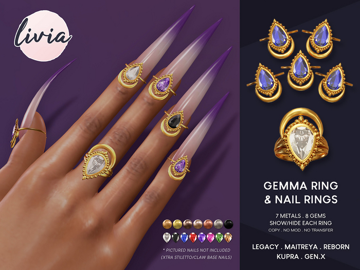 LIVIA Gemma Ring & Nail Rings