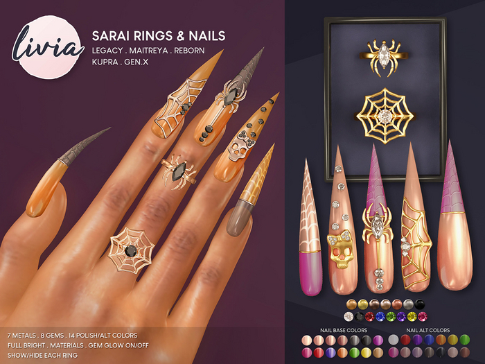LIVIA Sarai Spider Nails & Rings [fatpack]