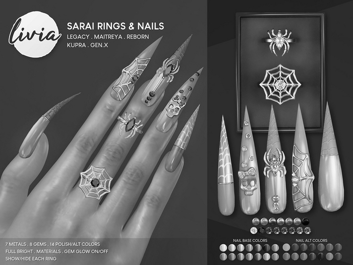 LIVIA Sarai Spider Rings & Nails DEMO